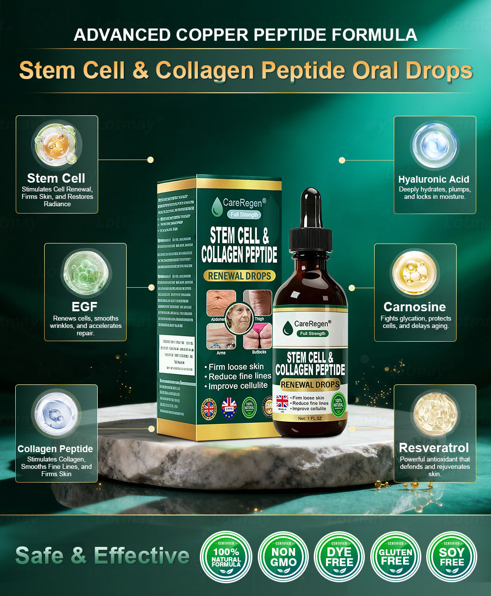 Officially Authorised Exclusive Edition|CareRegen® Stem Cell & Collagen Peptide Renewal Drops (Lift & Firm Sagging Skin & Reduce Wrinkle Formation)🫑🫑